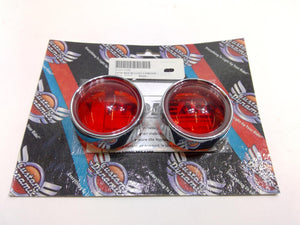 Custom Dynamics 2000 Up Harley Probeam Red Lens Bullet Cover Chrome 2020-1579