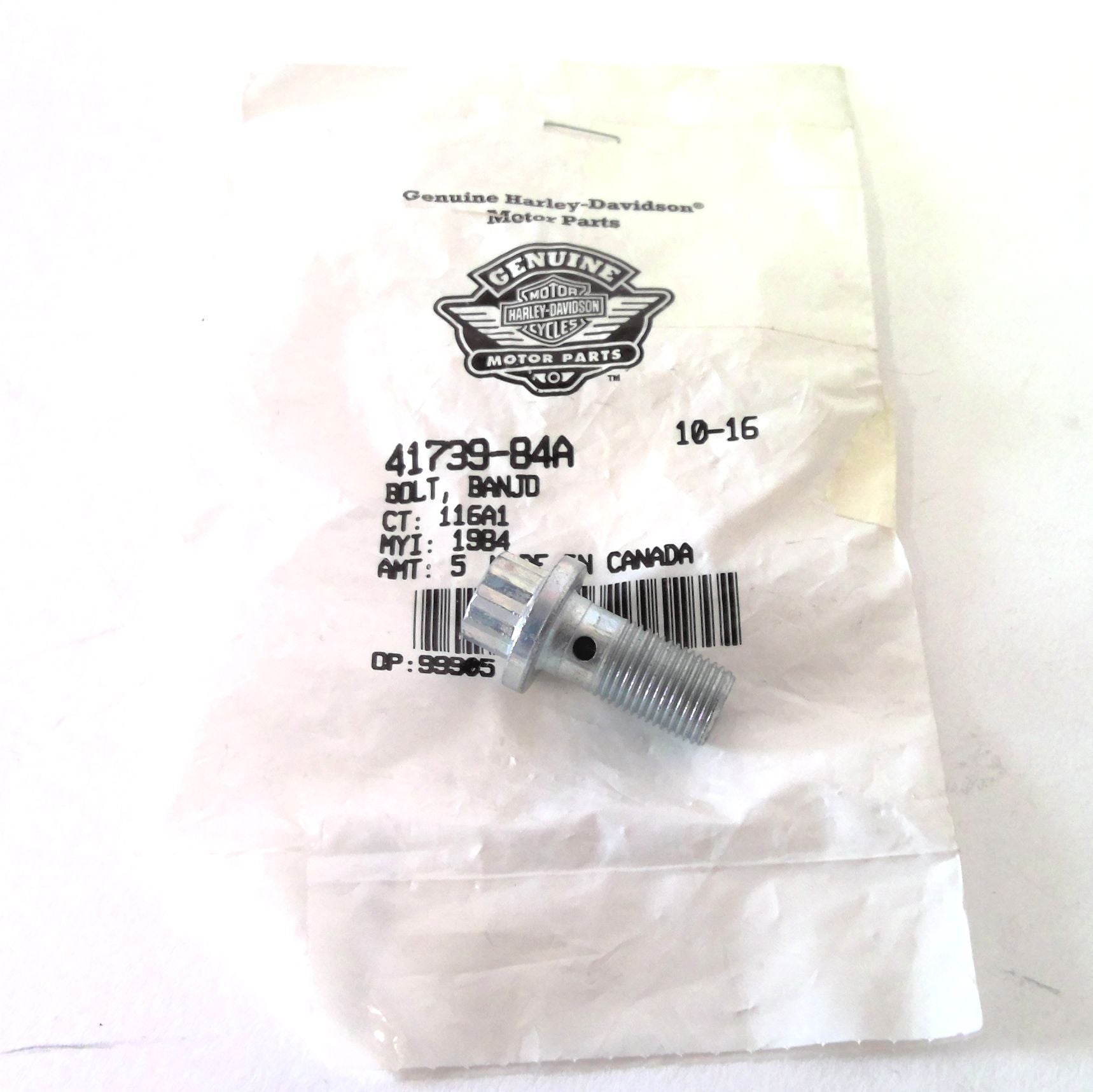 Harley Front Brake line Banjo Bolt fitting 19842014 Harley 4173984