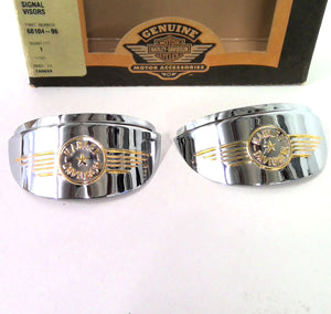 NOS Genuine Harley Flat Lens Turn Signal Visors 68104-96
