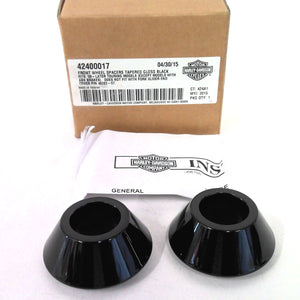 NOS Genuine Harley 2008 Up Touring Tapered Gloss Black Wheel Spacers 42400017