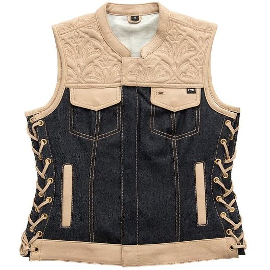 Denim and hot sale leather vest