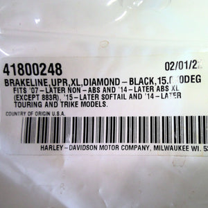 NOS Genuine Harley Black Diamond 15" 0° Brake Line 41800248