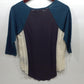 NEW Harley Womens  Colorblocked 3/4 Sleeve Raglan Top Phantom Large