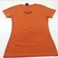 NEW Harley Womens Hustle Trademark B&S Raw Edge V-Neck Orange Short Sleeve M MED