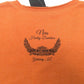 NEW Harley Womens Hustle Trademark B&S Raw Edge V-Neck Orange Short Sleeve M MED