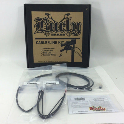 Burly 14" Blk Handlebar Cable 17-18 Harley Touring Road GlideKing Non-ABS 773248