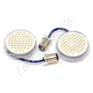 Letric Lighting 1157 Dual White Amber LED Turn Signal 2" Harley Bullet LLC-D7SWA