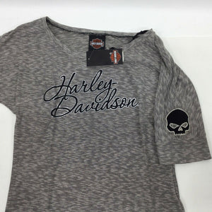 NEW Harley Womens Black Natural Gold Love Short Sleeve T-shirt Small HU43-HC4Y-S