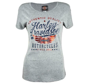 NEW Harley-Davidson Women's Flying High Dolman Gray T-Shirt Small