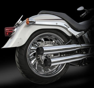 NEW RCX Harley DELUXE CROSS BONES 3.0" MUFFLER BLITZ BLACK TIPS RCX-216C-19B