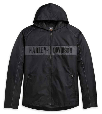 NEW Harley Men's Medium Hooded Stripe Nylon Casual Jacket 97432-21VM/O000M