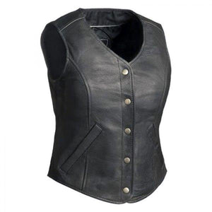 First Manufacturing Derringer Women's Leather Vest 3XL FIL565RCSL-3X