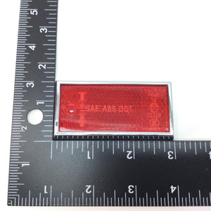 Genuine New HARLEY 1991-2008 3" x 1 1/2" Chrome FRAMED RED REFLECTOR 59255-91