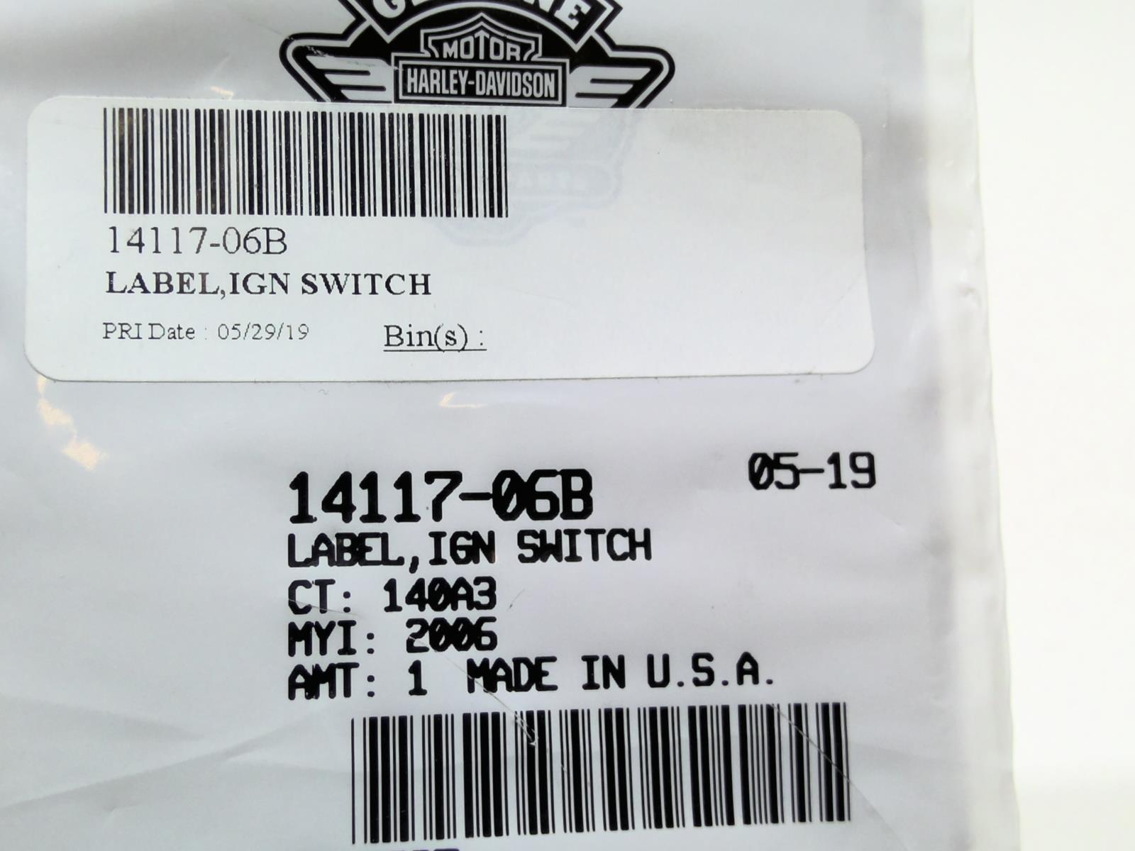 New Genuine Harley 2006-2013 Dyna DECAL FORK LOCK 14117-06B