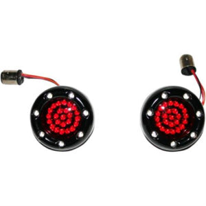 Bullet Ringz LED Turn Signal LAMP 1156 RED/RED/RED Black BTRB-RR-1156-R
