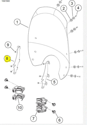NOS Genuine Harley MOUNTING BRACKET Left WINDSHIELD 57305-06