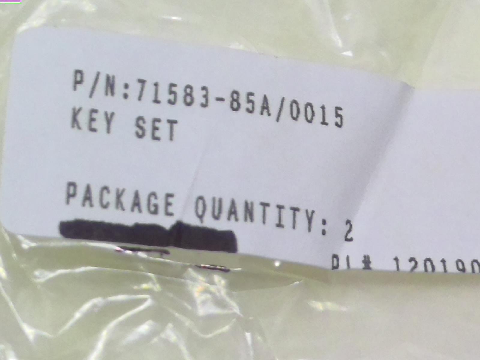 NOS Genuine Harley-Davidson Two Key Set 1984-1993 71583-85A Key Code 0