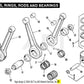 Genuine Harley 1954-1985 XLH Rod Roller Set w/ retainers 0.0002" O.S 24371-52