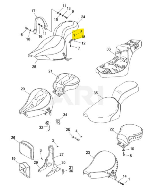 fyページ NOS Genuine Harley Seat Screw 1/4-28 X 1/2 W/LOCKWASHER