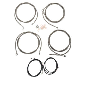 La Choppers Stainless 15"-17" Handlebar Cable Kit Harley 2017-20 FLH 0662-0561