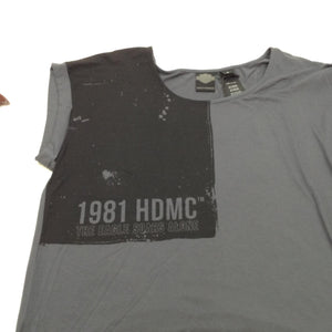 NEW Harley Womens Colorblocked Grey Black XS Medium T-shirt Tee shirt