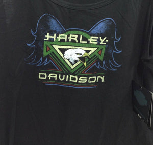 NEW Harley Davidson Womens Black Tank Distressed Vintage M 96390-16VW