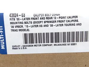 NEW Genuine Harley Chrome Caliper Bolt Covers 43824-03