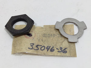 NOS Genuine Harley 36-86 Big Twin Main Shaft Nut And Lock Washer Kit 35046-36