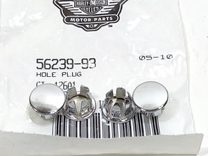 NOS Genuine Harley 4pc Chrome 3/8" Hole Plugs 56239-93