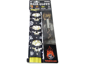 NEW Hair Glove 8" Black Skulls and Roses Cut-Out with Lace 38030