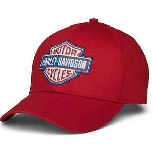 NEW Genuine Harley Red Liberty Bell Bar and Shield Baseball Cap hat 97689-22VW