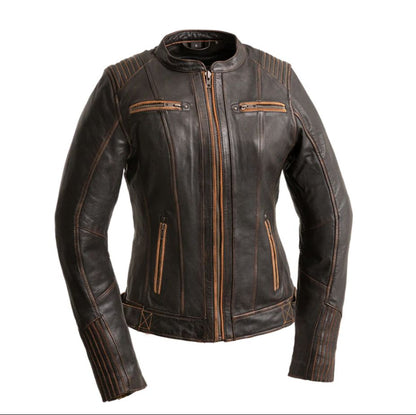 NEW Womans First Electra Motorcycle Leather Jacket Small FIL198CHLZ