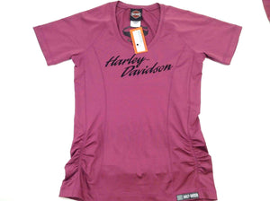 NEW Harley Womens Parked Synthetic Violet Quartz Short Sleeve Small