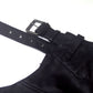 Black Brand Mens Black Leather Belted Chaps Medium