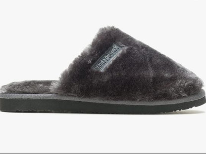 NEW Harley-Davidson Womens Grey Fuzzy Barela Slippers Size 7 D87253-700M