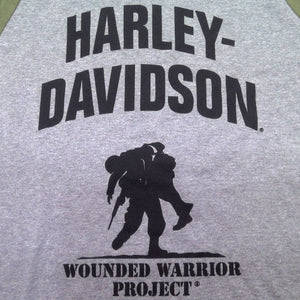 NEW Mens Harley-Davidson Wounded Warrior Project Raglan Shirt Small 96043-23VM