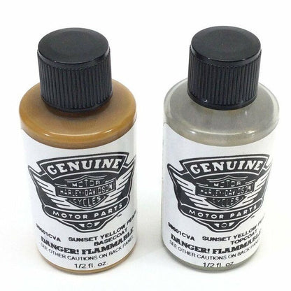 Genuine OEM HARLEY DAVIDSON Sunset Yellow and Clear Touch Up Paint Kit 98601CVA