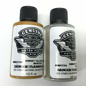 Genuine OEM HARLEY DAVIDSON Sunset Yellow and Clear Touch Up Paint Kit 98601CVA
