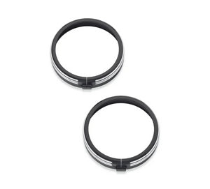 NEW Genuine Harley 4 " Defiance Auxiliary Lamp Trim Rings Machine Cut 61400355