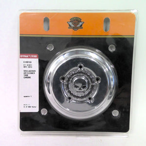 New Genuine Harley 2008-17 Dyna Chrome Willie G Skull Air Cleaner Trim 61400168