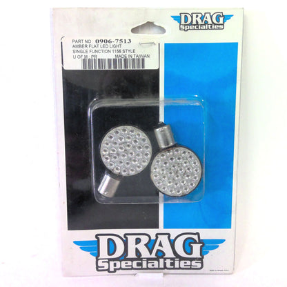 Drag Specialties Single Function Flat Amber LED Lights 1156 Style 0906-7513