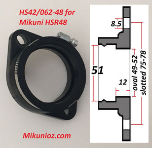 Mikuni intake Flange,51mm Spigot Dia 70 to78mm Bolt HS42/062-48