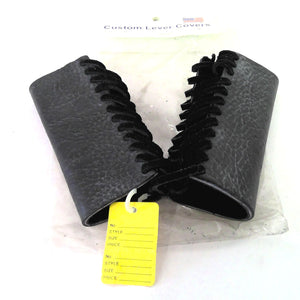Custom Black Stitched Grip Covers Wrap Harley Davidson Leather like M67074