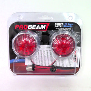 ProBeam Harley 1156 Bullet Rear LED Turn Signal  Chrome Red PB-BB-R-1156CR