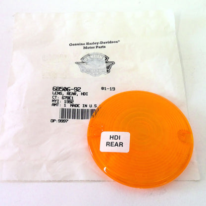 NOS Genuine Harley 1993 Up Touring Rear HDI Amber Lens 68506-92