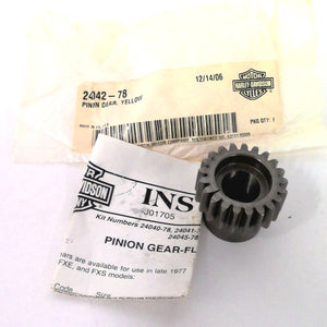 NOS Genuine Harley Shovelhead Pinion Gear 1.4737-45 pitch dia. (yellow) 24042-78