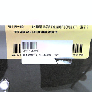 NOS Genuine Harley 2006 Up VRSC Chrome Master Cylinder Cover Kit 42114-06