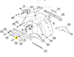 NOS Genuine Harley Dyna Saddlebag Switchback Mounting Point 90200485