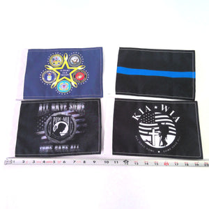 Lot Of 4 6x9 Motorcycle Military Flags KIA-WIA POW Blue Line Support Our Troops