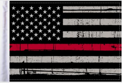 Pro Pad Grunge USA Firefighter Thin RED Line Motorcycle 6" x 9" Flag 0521-1557